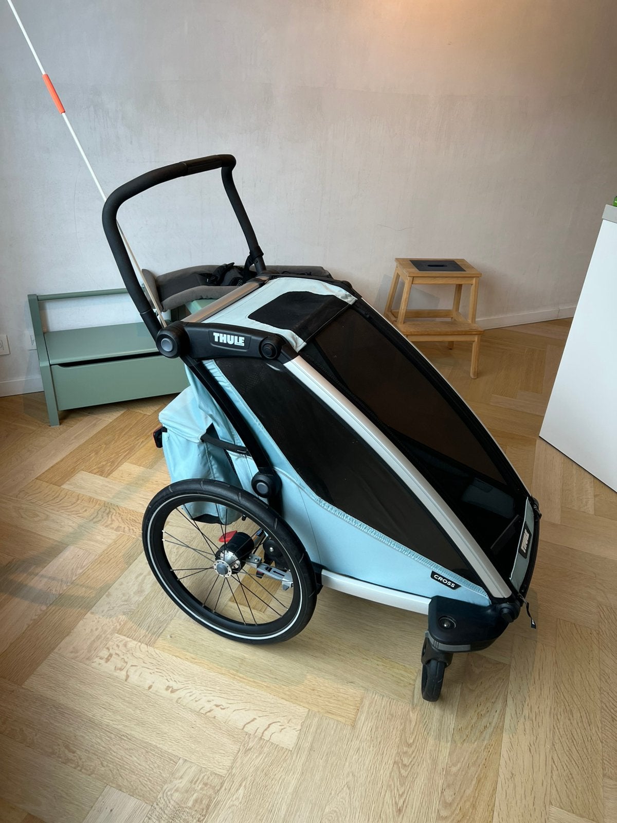 Thule Chariot Cross 1 zit ijsblauw, Fietsen en Brommers, Ophalen, Zo goed als nieuw