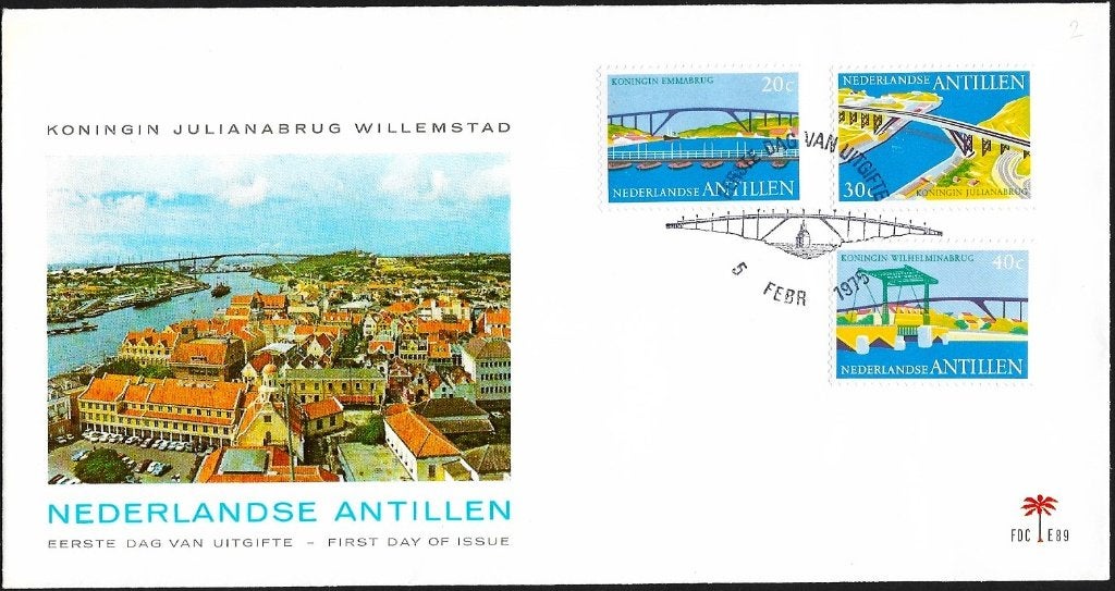 1975 - NED. ANTILLEN - FDC Koningin Julianabrug (Curaçao), Verzenden, Postfris