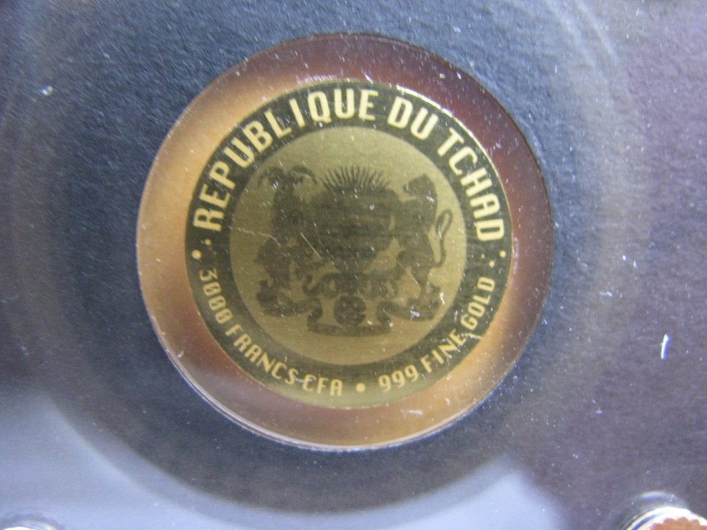 Gouden munt van Tsjaad 1/500- 2019, Postzegels en Munten, Munten | Afrika, Ophalen of Verzenden, Goud