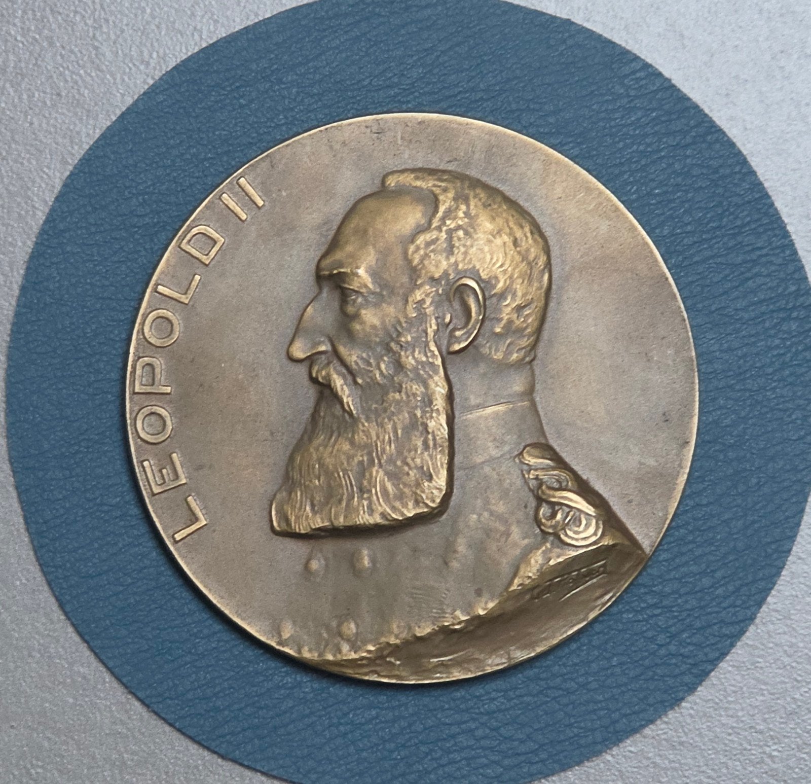 medaille Leopold II 50j haven Zeebrugge 7cm, Ophalen of Verzenden