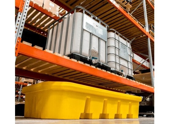 Kunststof opvangbak 1100L - 2665x1300x500mm - Geel, Ophalen, Gebruikt