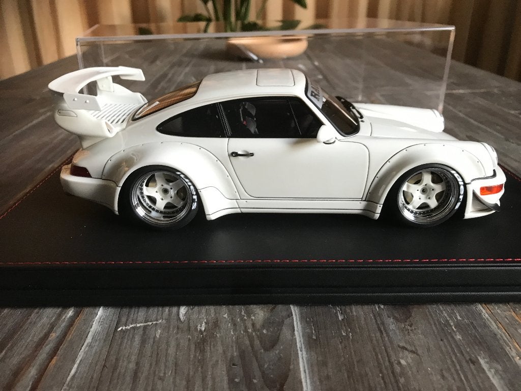 porsche 964 RWB 1:18 wit glauw, Hobby en Vrije tijd, Ophalen of Verzenden, Nieuw, Auto