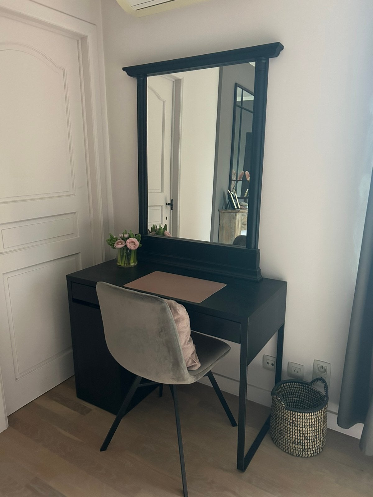 Spiegel (84X6x109) met bureau (105x50x75), Ophalen, Zo goed als nieuw, Hout, Klassiek