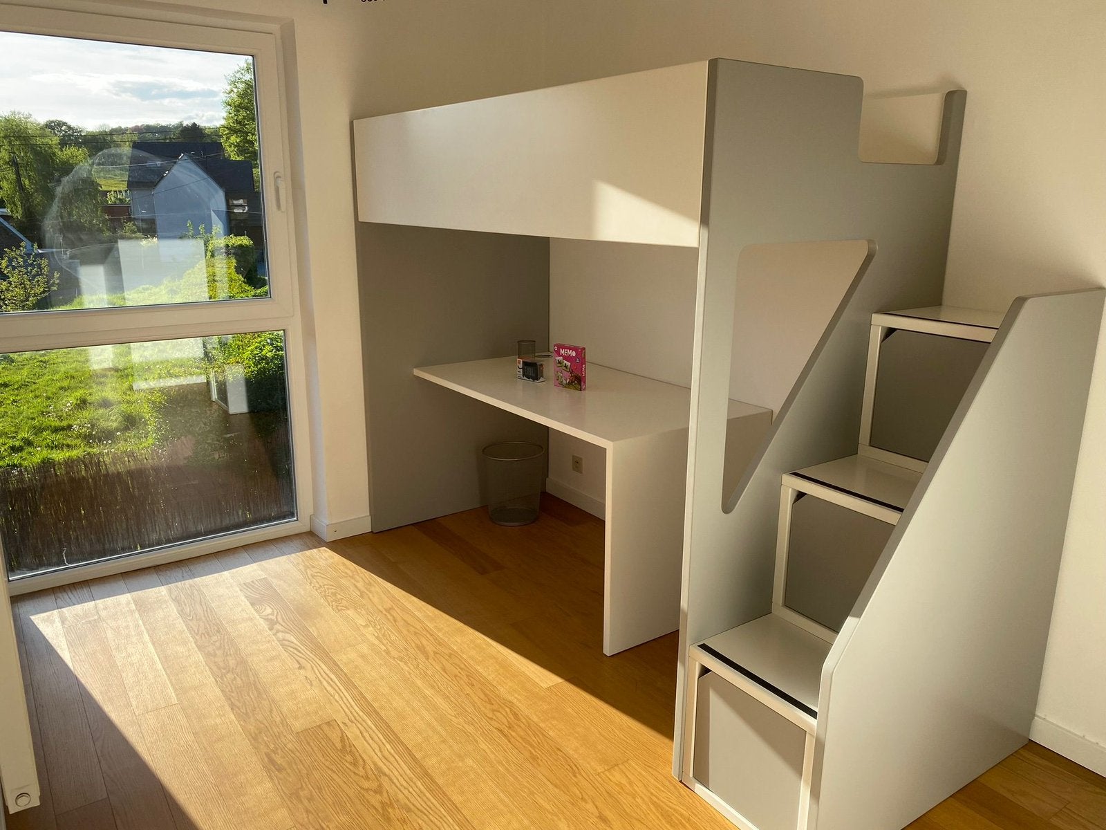 Ensemble lit + bureau en bois, Enlèvement, Utilisé, Lit mezzanine