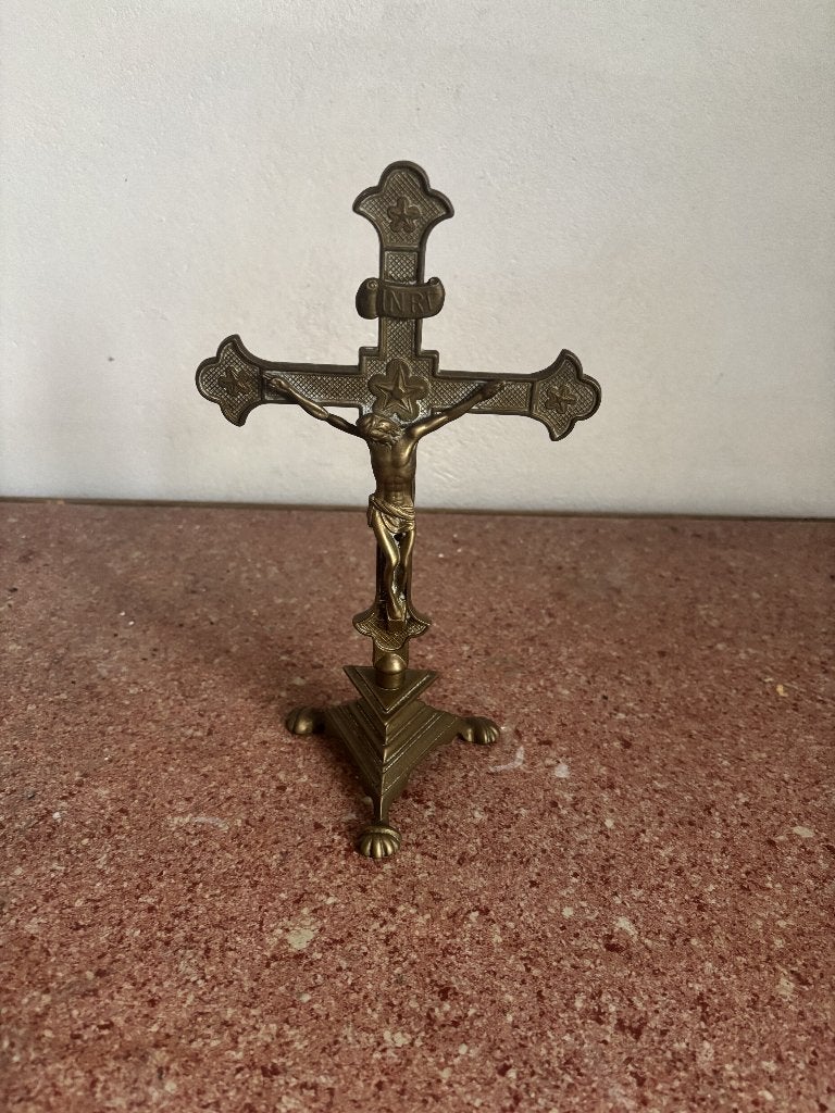 Crucifix, Enlèvement, Utilisé, Brun, Métal
