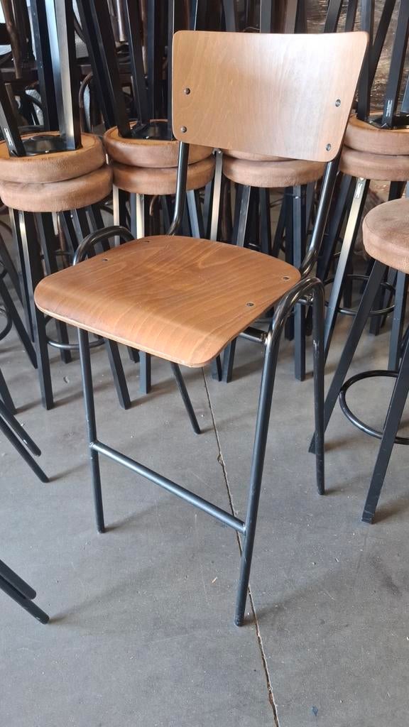 14 cafe horeca barkrukken vintage school oldskool + statafel, Huis en Inrichting, Barkrukken, 5 krukken of meer, 60 tot 90 cm