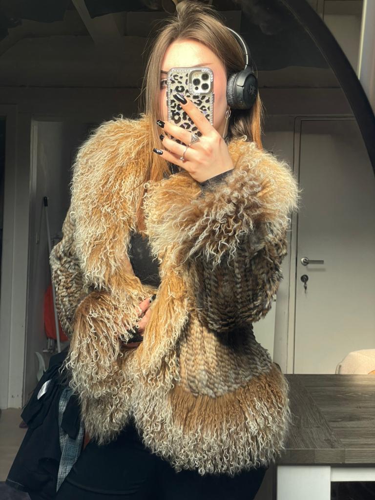Vintage genuine fur coat, Kleding | Dames, Jassen | Winter, Ophalen of Verzenden, Zo goed als nieuw, Maat 36 (S), Bruin
