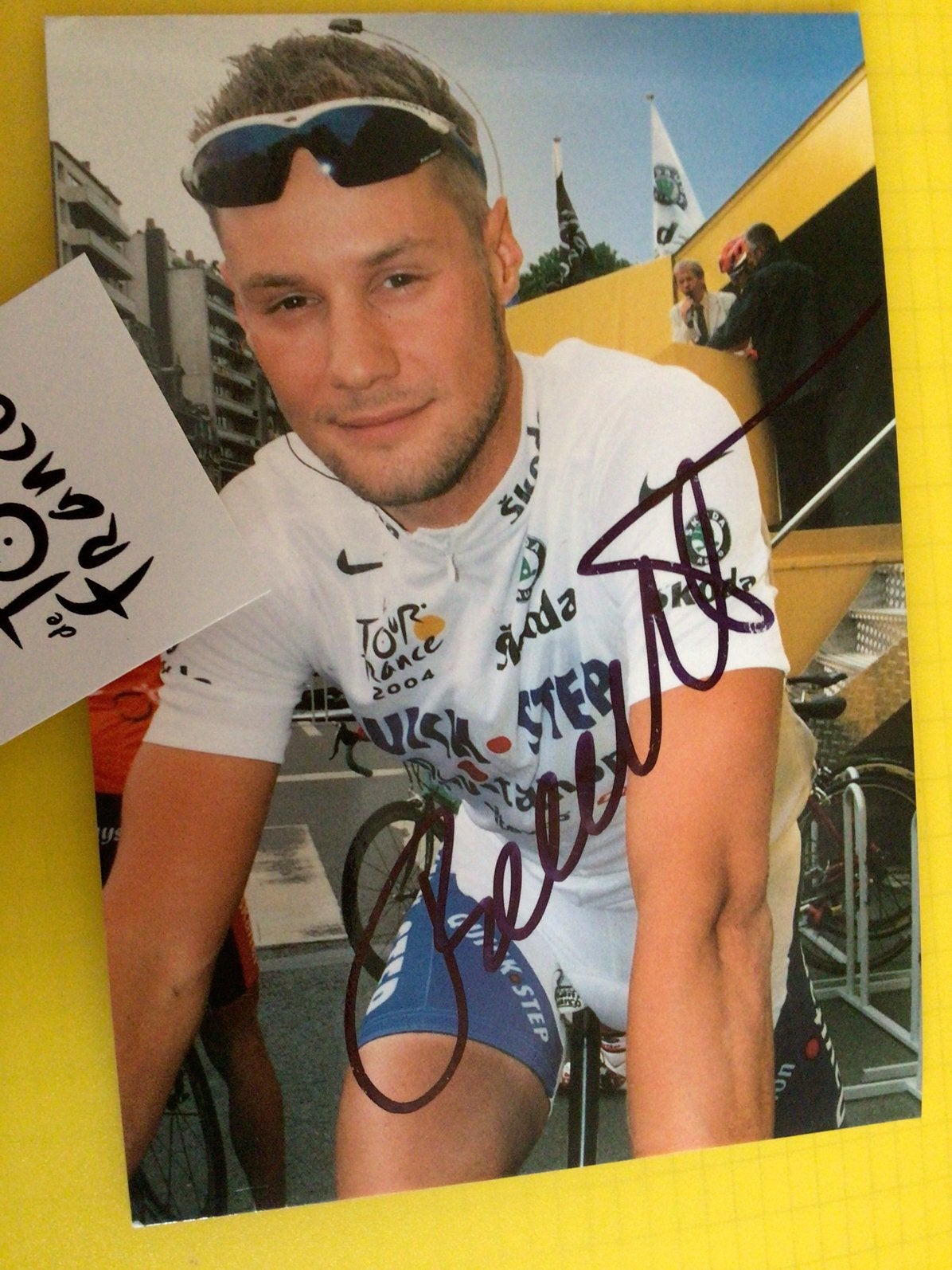 Wielerkaart tour de france tom boonen signe, Verzenden, Zo goed als nieuw
