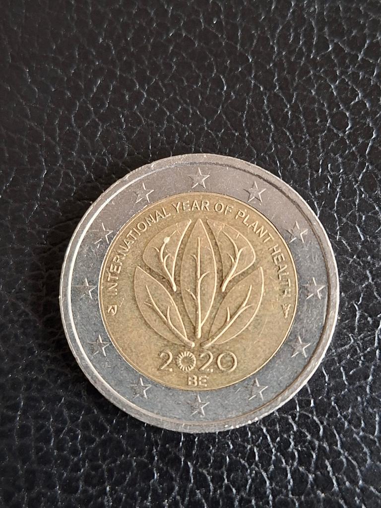 2020 België 2 euro Internationaal jaar plantgezondheid, Postzegels en Munten, Verzenden, Metaal, Losse munt