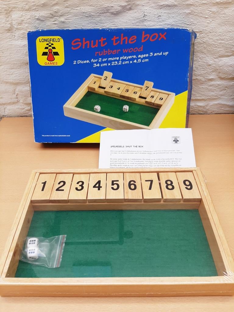 Shut the box Dobbelspel, Ophalen, Zo goed als nieuw, Longfield games
