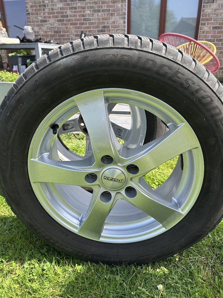Lot de 4 pneus hiver avec jantes alu, Ophalen, Gebruikt, 16 inch, Banden en Velgen