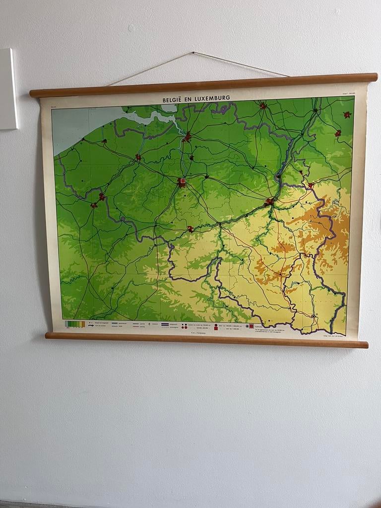 KAART BELGIE-LUXEMBURG, Antiek en Kunst, Ophalen, Aardrijkskunde