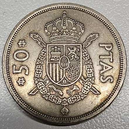 Spanje : 50 Pesetas 1975(80) KM#809 Ref 16908, Postzegels en Munten, Ophalen of Verzenden, Overige landen, Losse munt