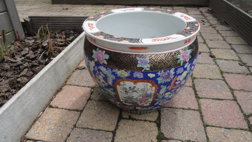 chinese vissenkom,bloempot, Antiek en Kunst, Ophalen