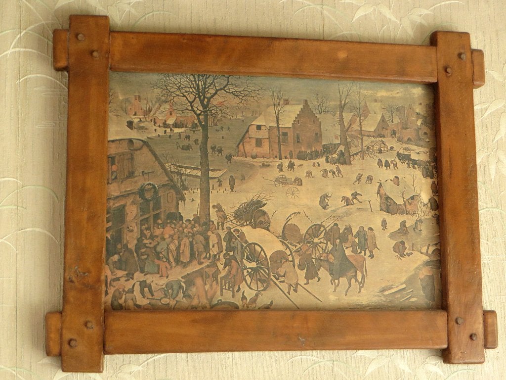 Cadre en bois massif (hêtre?)pour tableau ou décoration, Ophalen, Gebruikt, 80 cm, 60 cm