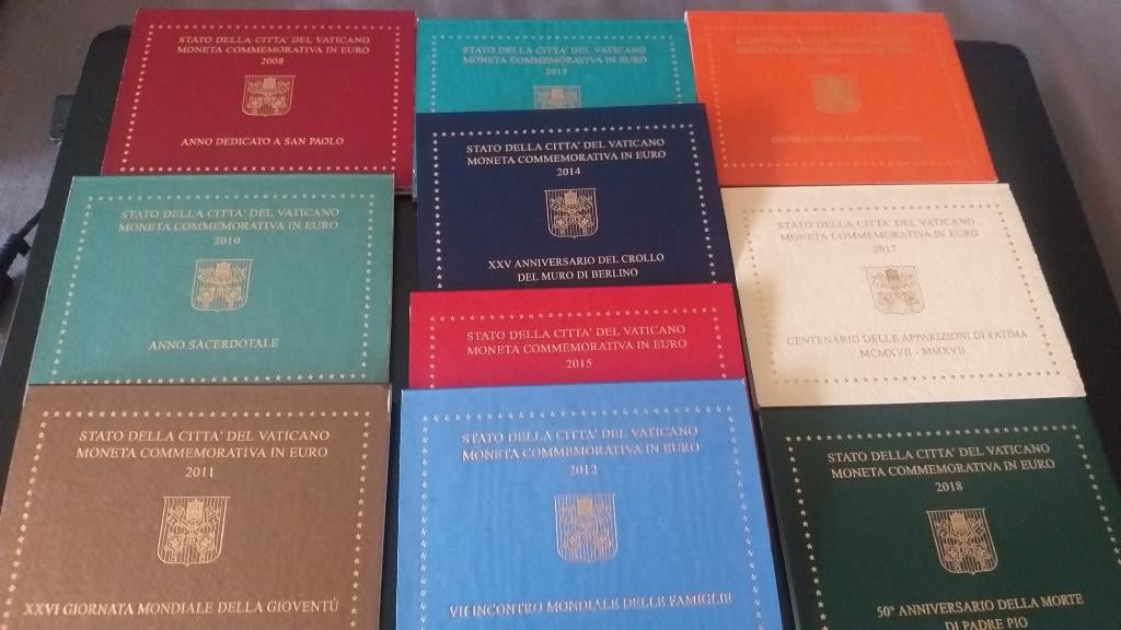 2€ Herdenkingsmunten Vaticaan 2008- 2018, Postzegels en Munten, Munten | Europa | Euromunten, Losse munt, 2 euro, Vaticaanstad