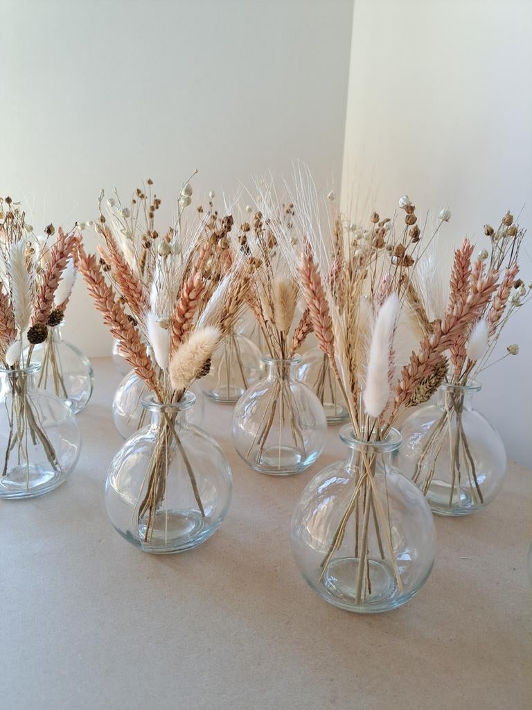 13 bolvaasjes met droogbloemen, Ophalen, Zo goed als nieuw