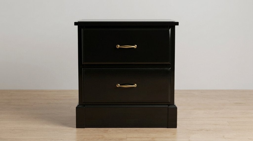 IKEA UNDREDAL zwart nachtkastje met lades, Huis en Inrichting, Ophalen, Gebruikt, 55 tot 70 cm, 45 tot 65 cm