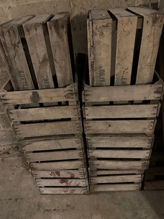houten fruitkisten, Ophalen, Gebruikt