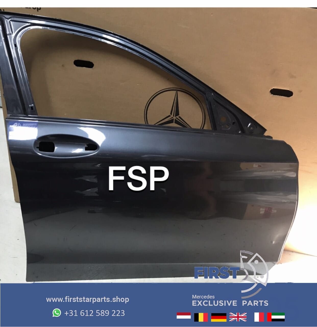 W205 S205 DEUR RECHTS VOOR GRIJS Mercedes C Klasse PORTIER 2, Gebruikt, -, Deur, Ophalen of Verzenden