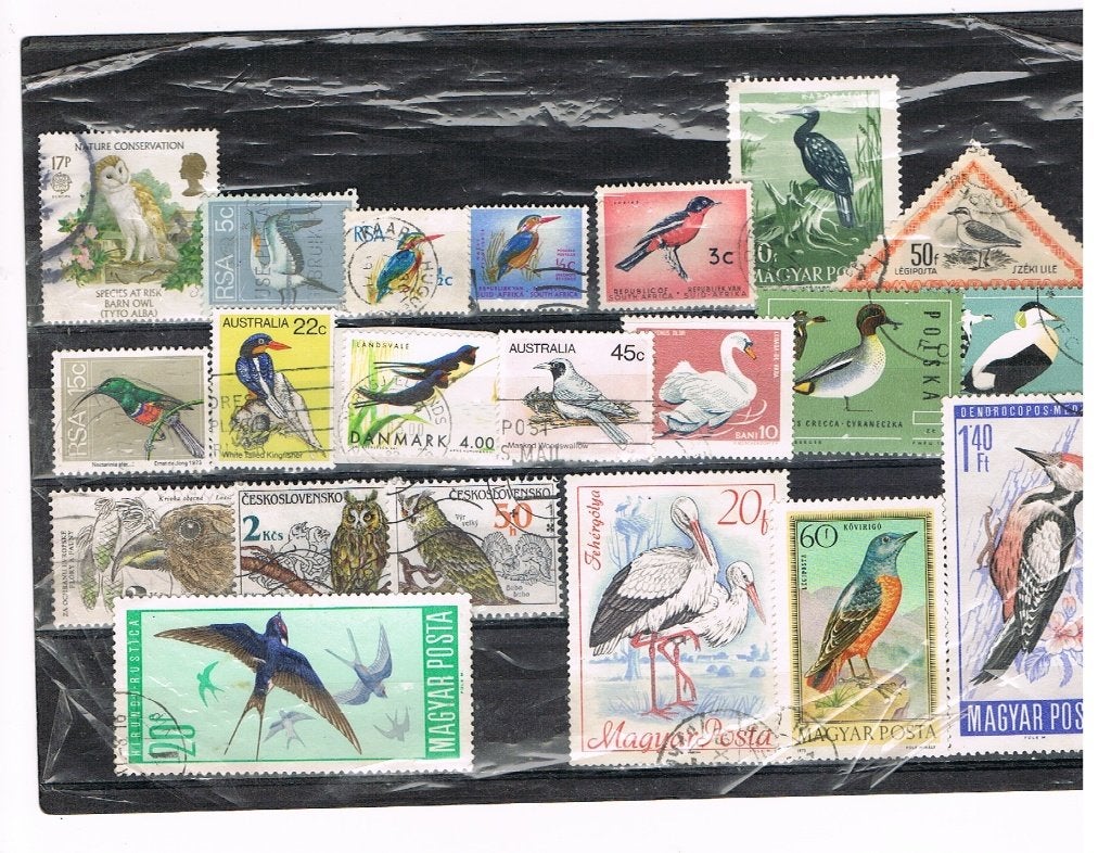 VOGELS: LOTJE GESTEMPELD, Postzegels en Munten, Ophalen of Verzenden, Dier of Natuur