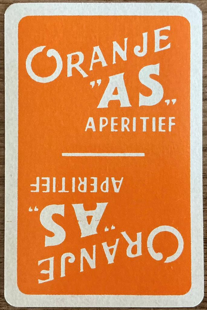 Speelkaart ORANJE “AS”/APERITIEF, Verzamelen, Speelkaarten, Jokers en Kwartetten, Ophalen of Verzenden, Zo goed als nieuw, Speelkaart(en)