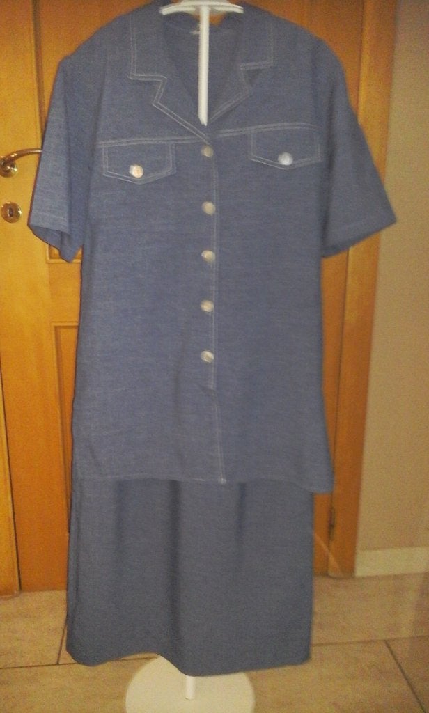 Blouse avec jupe, Vêtements | Femmes, Vestes & Costumes, Taille 42/44 (L), Enlèvement ou Envoi, Porté, Bleu
