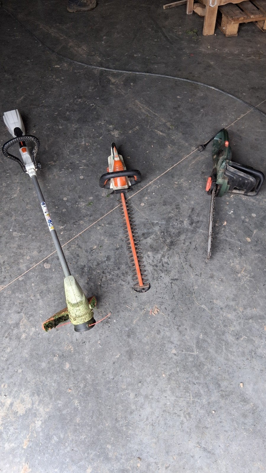 outils de jardin et autres, Enlèvement