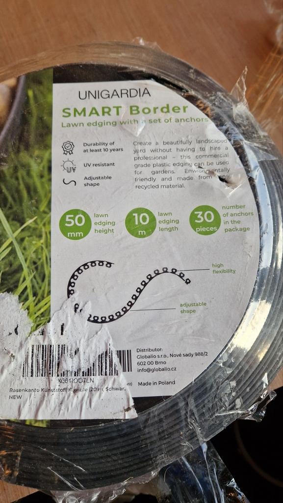 kunststof gazonrand zwart, hoogte 50mm, lengte 20m, Tuin en Terras, Ophalen