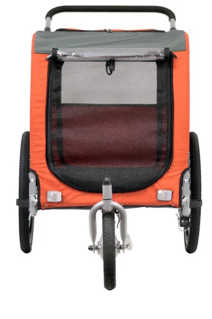 ZETA fietskar/hondenkinderwagen — oranje en zwart —, Fietsen en Brommers, Fietsaccessoires | Aanhangwagens en Karren, Ophalen