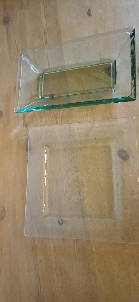 2 glazen schotels, Ophalen, Gebruikt, Glas, Schaal of Schalen