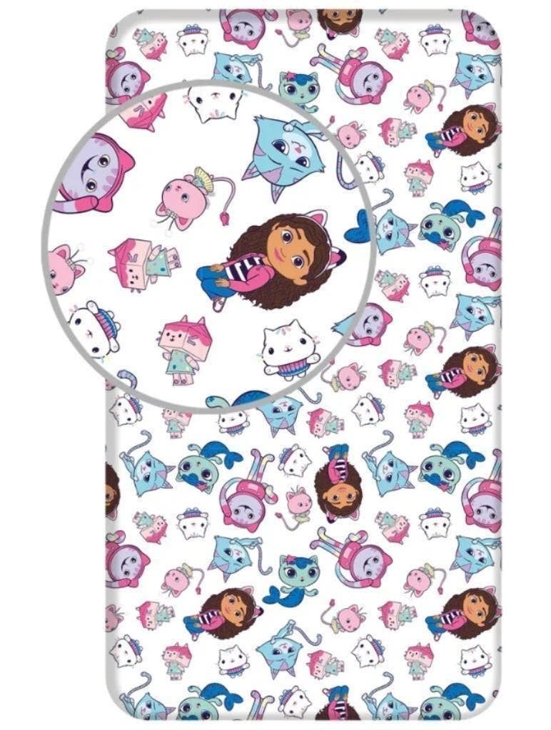 Gabby's Poppenhuis Hoeslaken 90x200 cm - Katoen, Neuf, Drap-housse ou Taie d'oreiller, Enlèvement ou Envoi, Lit simple