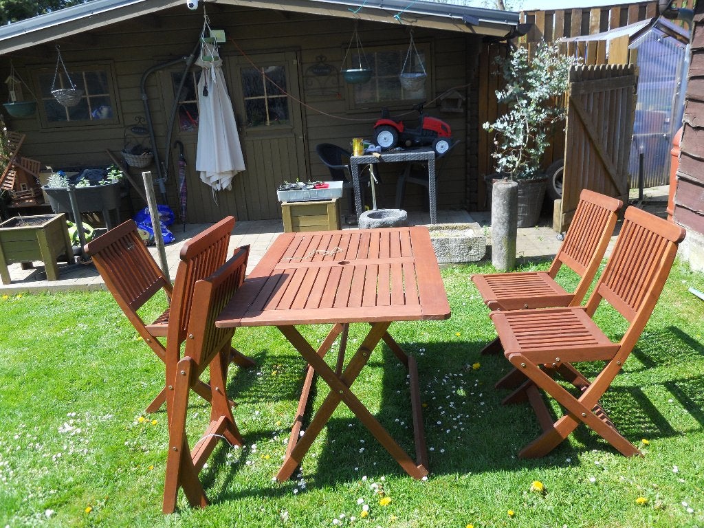 table jardin, Jardin & Terrasse, Tables de jardin, Enlèvement, Comme neuf, Rectangulaire, Bois de teck
