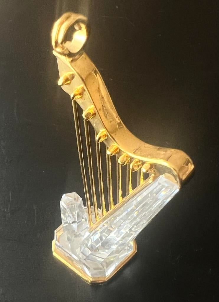 Swarovski Kristallen harp met gouden accenten, Verzamelen, Swarovski, Zo goed als nieuw, Verzenden