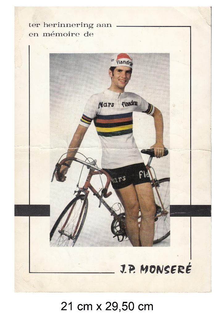 EN MEMOIRE DE J.P. MONSERE PALMARES DE JEAN-PIERRE MONSERE, Enlèvement ou Envoi, Utilisé, Autres types
