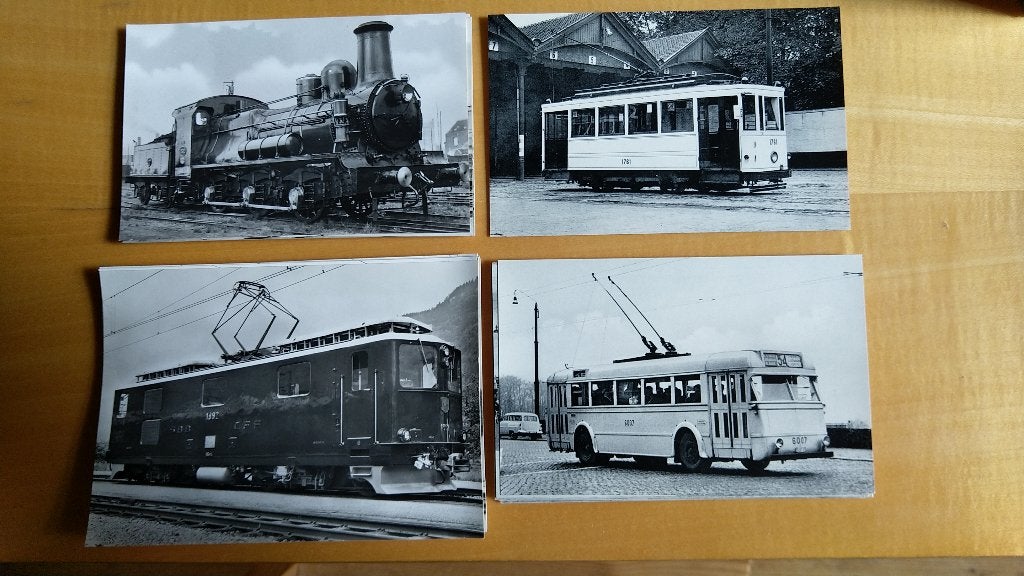 36 fotos treinen en trams, Ophalen of Verzenden, Zo goed als nieuw, Trein, Kaart of Prent