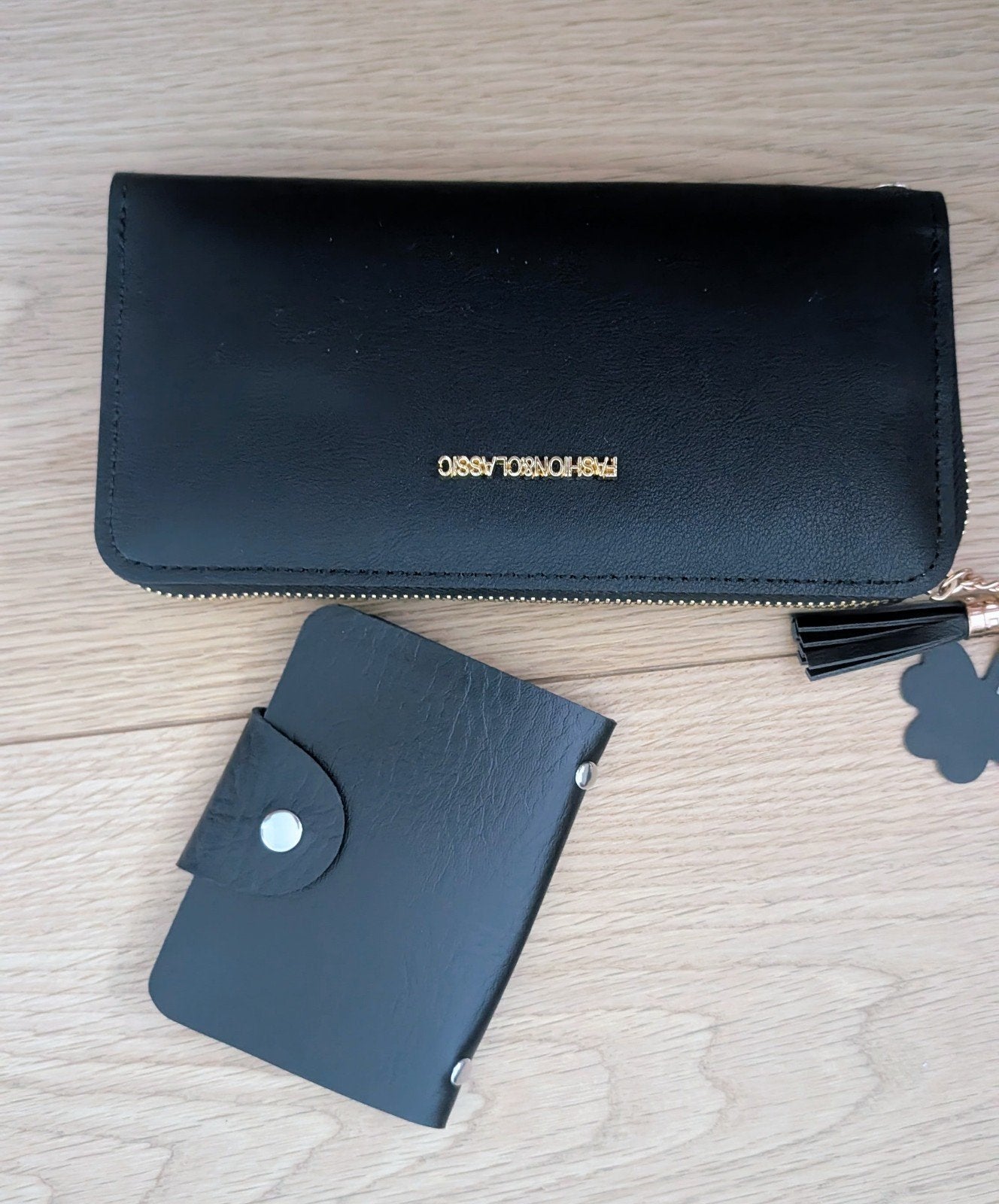 Portemonnee en kaarthouder, Handtassen en Accessoires, Portemonnees, Zwart, Nieuw, Leder, Ophalen