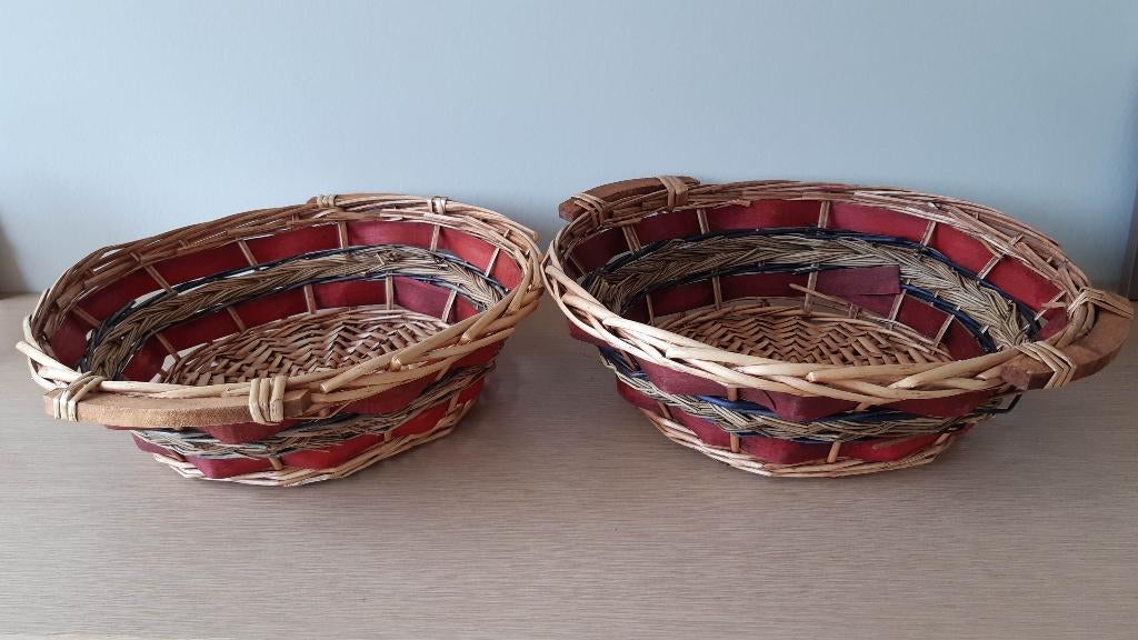 2 nieuwe rieten manden, Ophalen, Mand, Rond, Nieuw