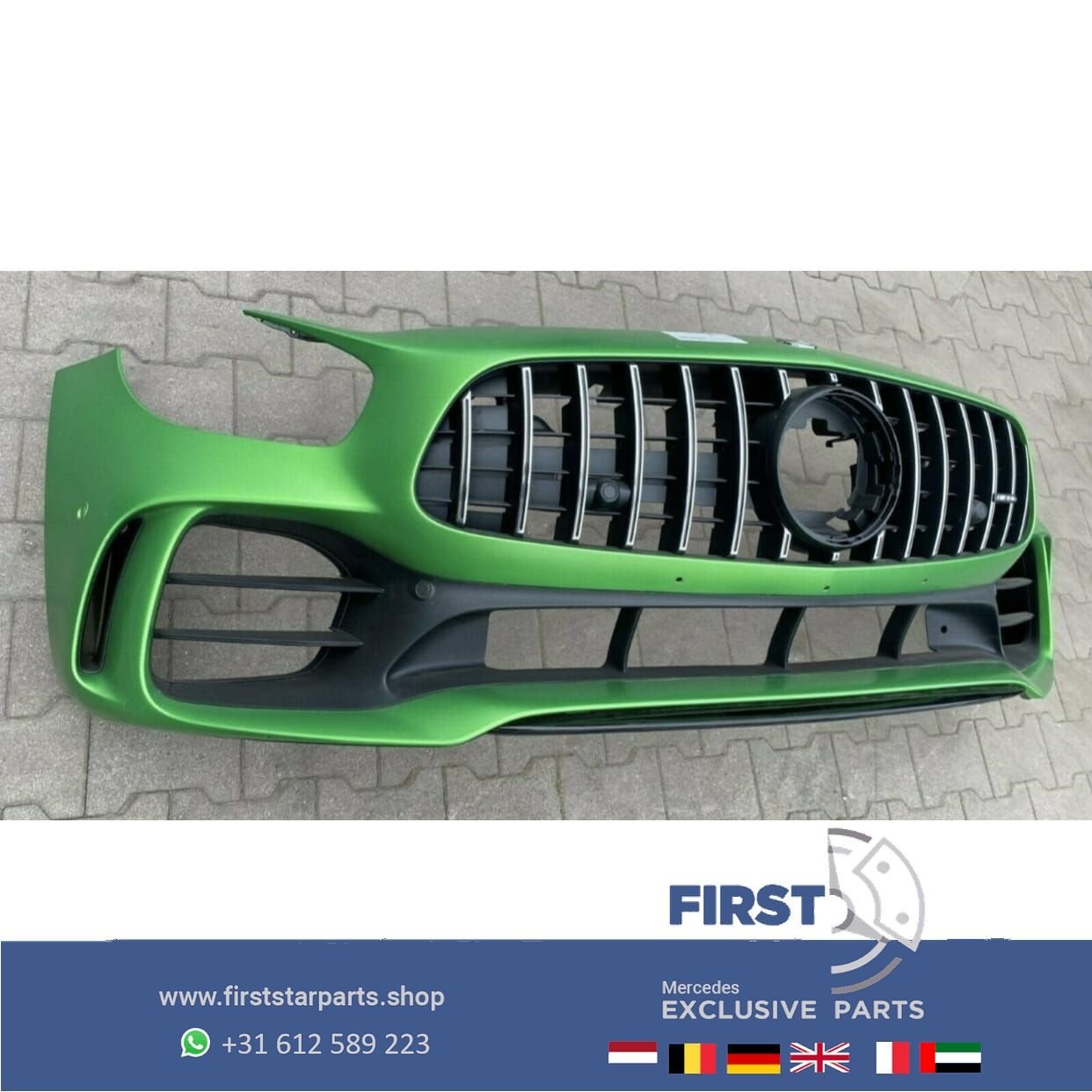W190 FACELIFT AMG GTR BUMPER A1908858500 Compleet Groen Orig, Auto-onderdelen, Gebruikt, -, Voor, Ophalen of Verzenden