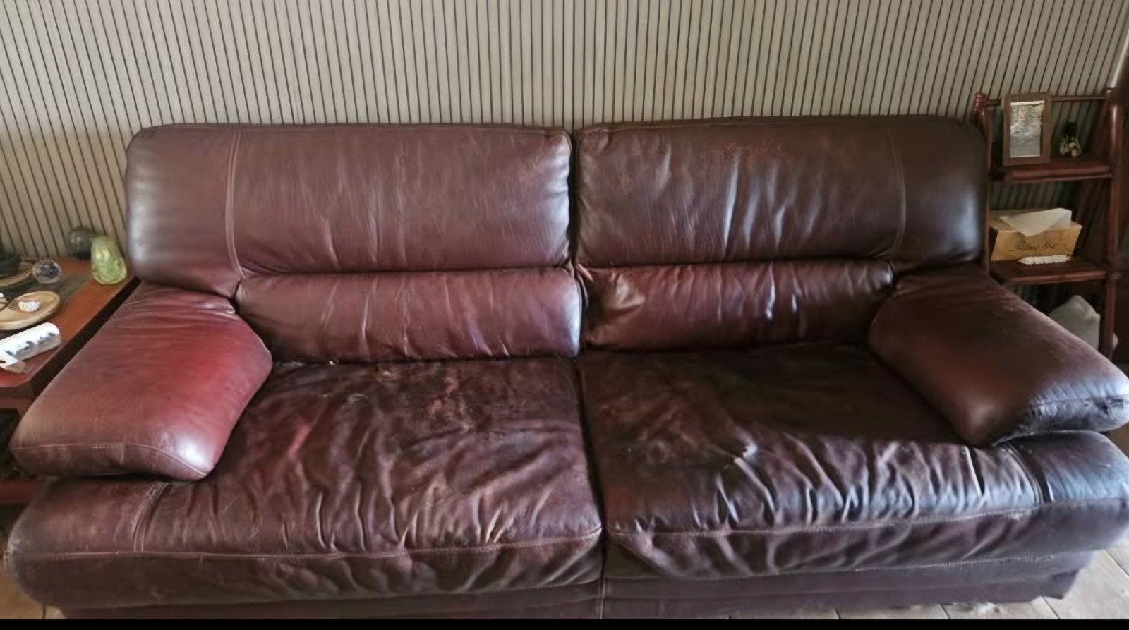 canapé cuir 3 places, Trois personnes, 200 à 250 cm, Banc droit, Enlèvement