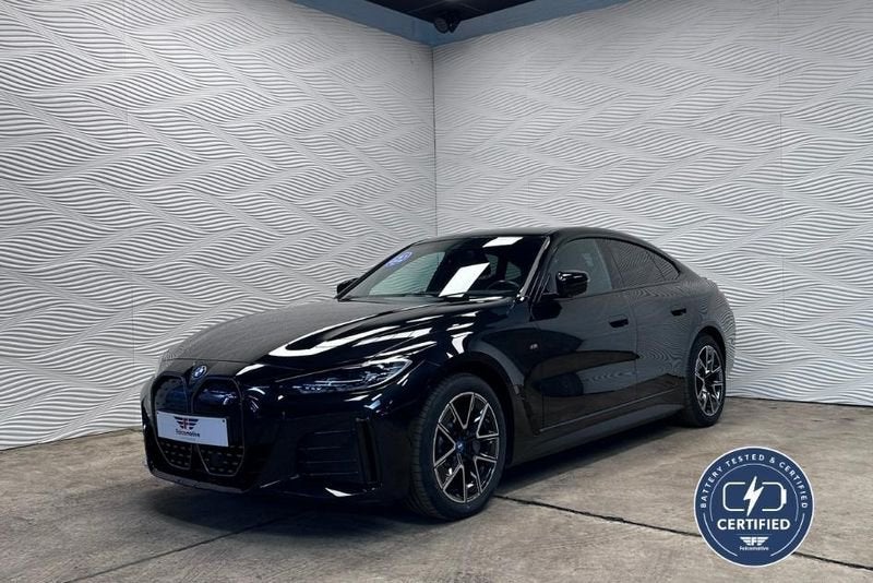 BMW i4 eDrive40*83.9kWh*M-SPORT*94.6% SOH*HUD*, Gebruikt, 340 pk, Zwart, Leder