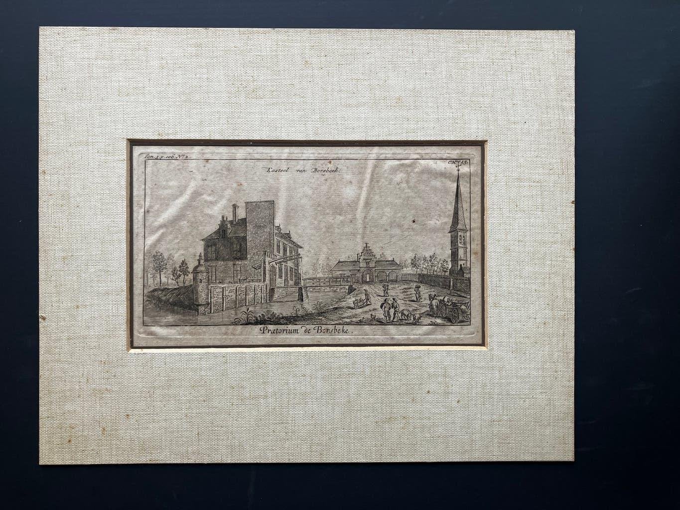 Praetorium Borsbeke ('Borsbeek') Antwerp Engraving J. Le Roy, Ophalen, Gravure