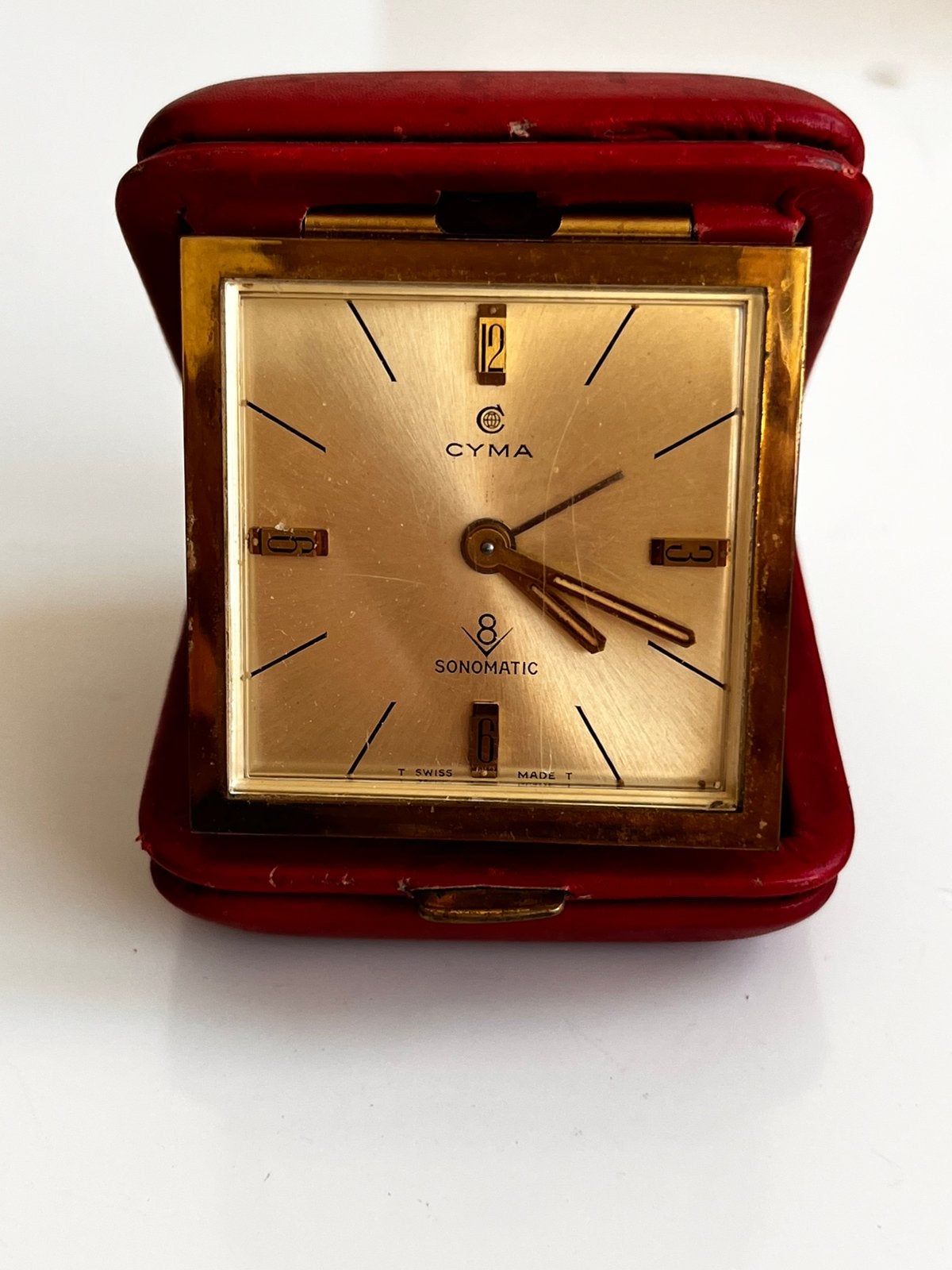 Réveil de voyage vintage CYMA, Handtassen en Accessoires, Horloges | Antiek, Verguld, Ophalen of Verzenden