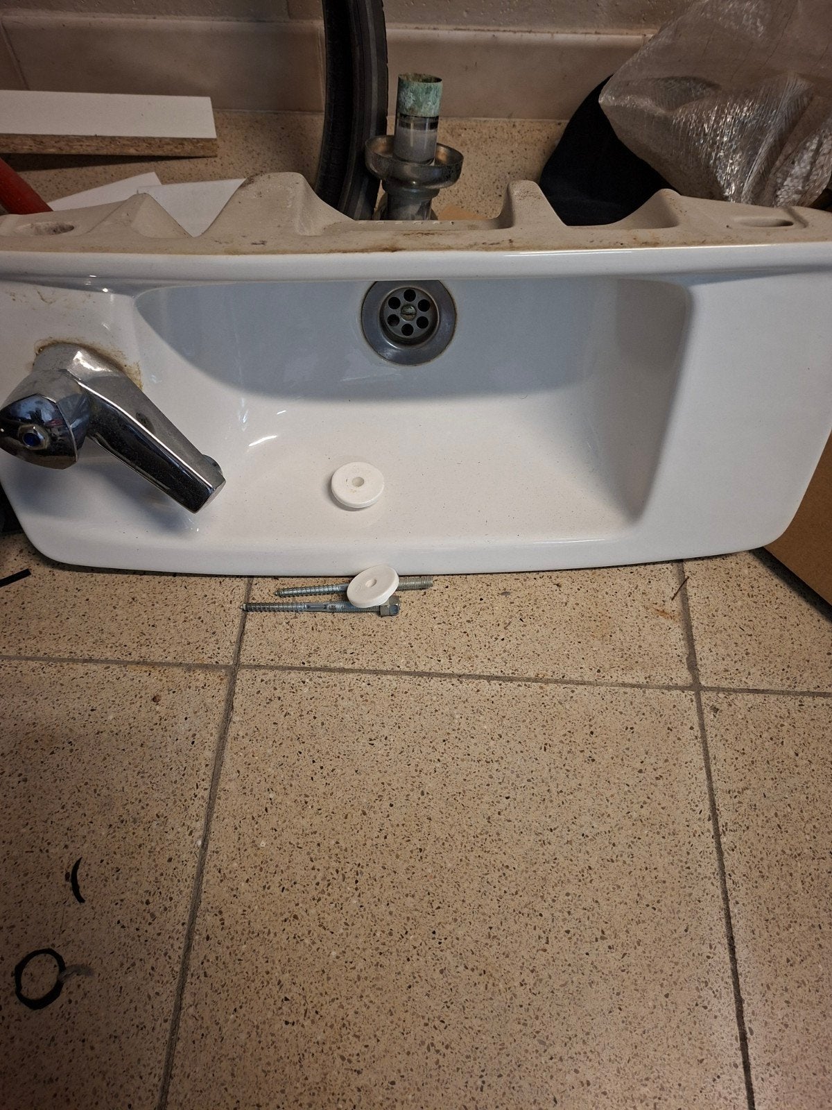Handwasbak met kraan, Doe-het-zelf en Bouw, Ophalen, Gebruikt, Chroom, Kraan