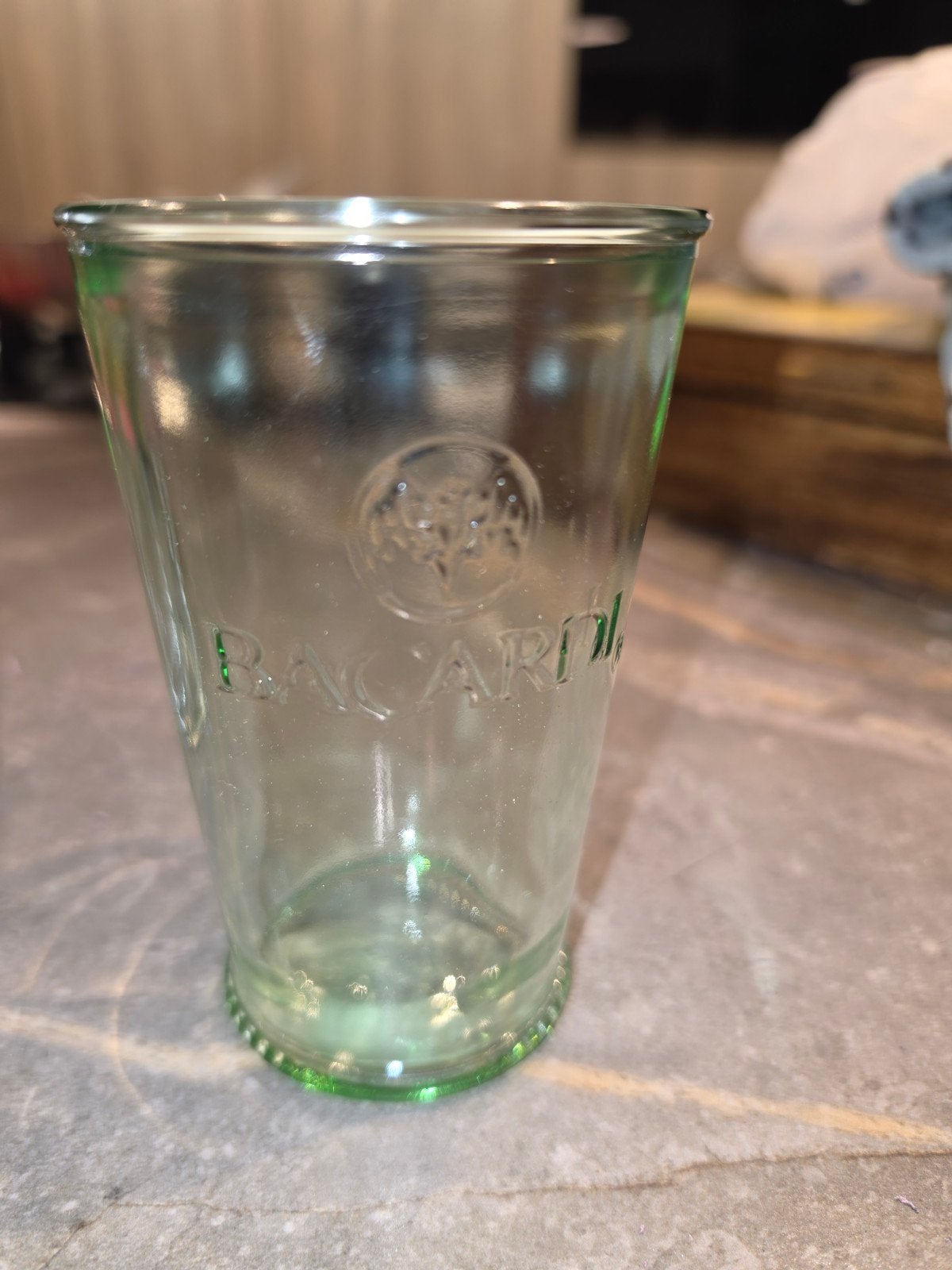 Set van 4 Bacardi Mojito Glazen (Groen / Reliëf), Ophalen of Verzenden, Zo goed als nieuw, Overige typen