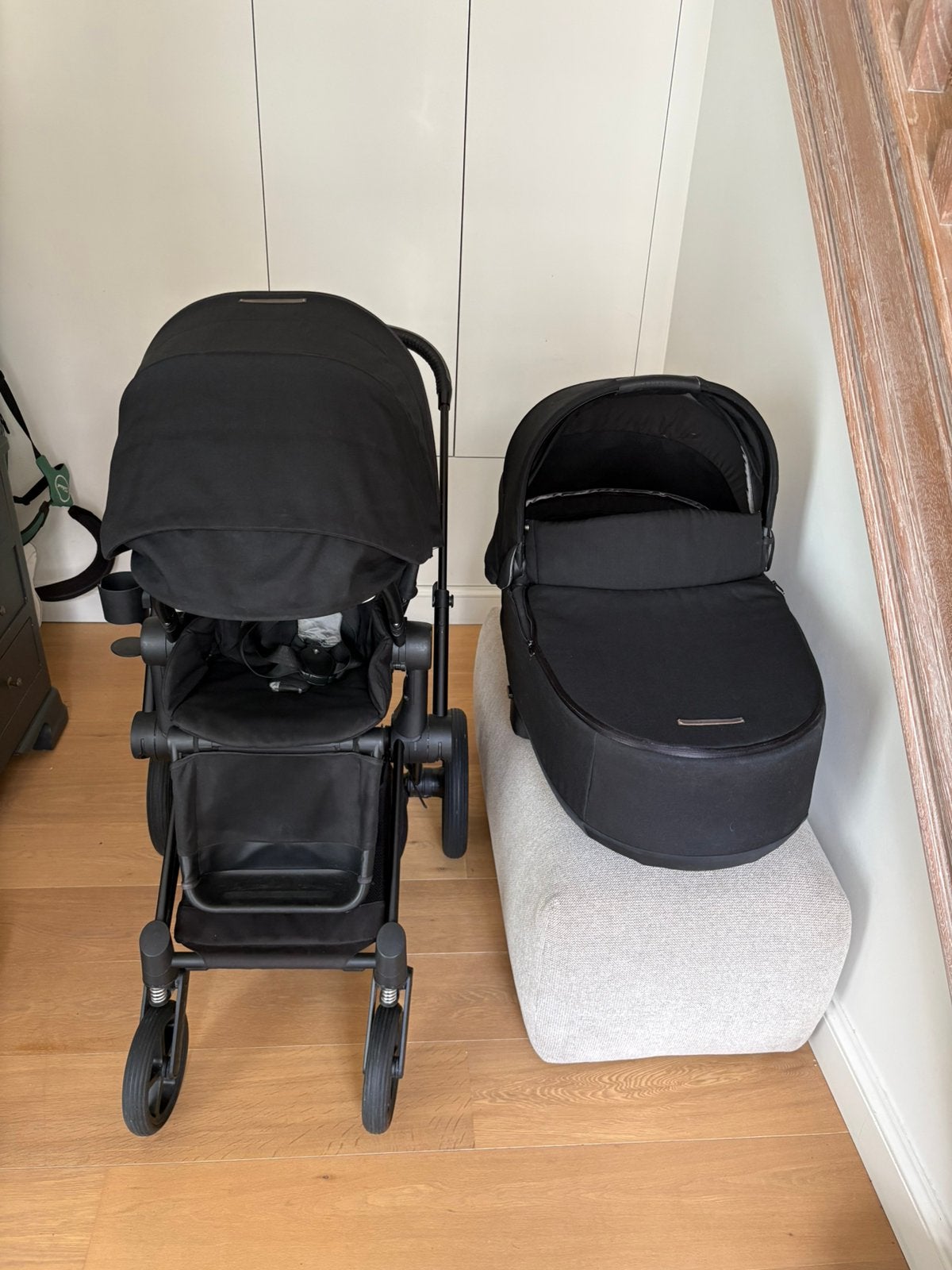 Cybex priam platinum voledig zwart, Kinderen en Baby's, Kinderwagens en Combinaties, Gebruikt, Met reiswieg, Ophalen, Kinderwagen