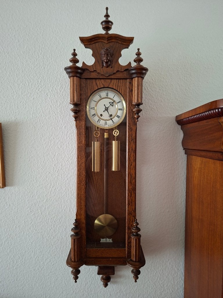 Antieke regulateur wandklok, Antiek en Kunst, Ophalen