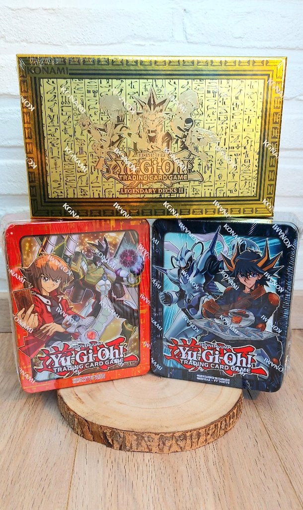 Yugioh 2018 tin's en legendary decks 2 set, Ophalen of Verzenden, Nieuw, Boosterbox, Foil