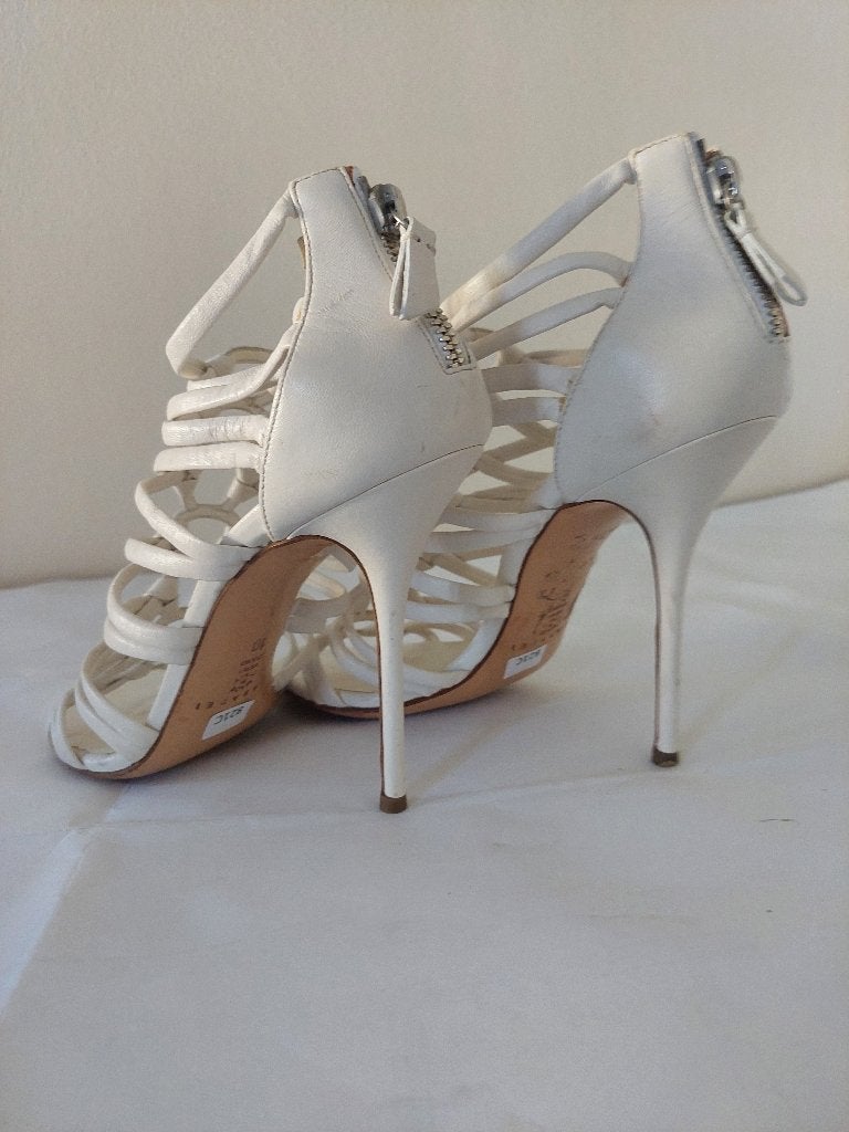 821C* Casadei - sexy witte sandalen met hoge hakken (40), Kleding | Dames, Verzenden, Wit, Zo goed als nieuw, Schoenen met hoge hakken