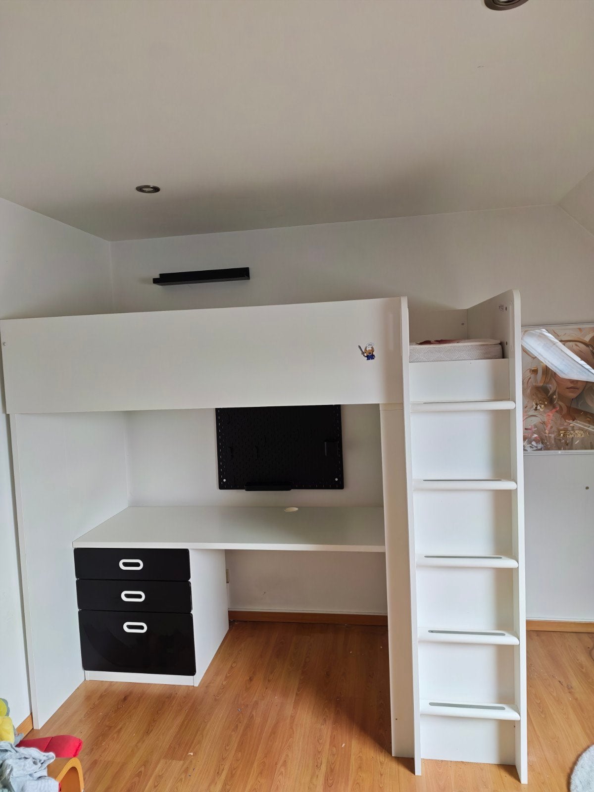 hoogslaper met bureau - Ikea SMÅSTAD, Enfants & Bébés, Enlèvement, Utilisé, Lit mezzanine
